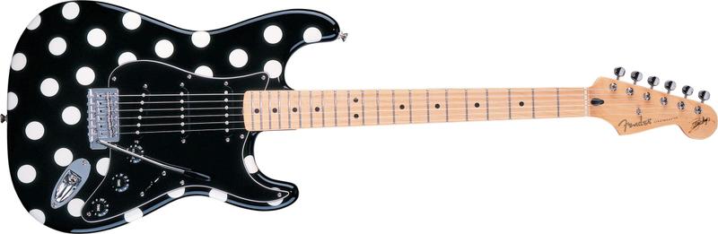 Guitarra fender 013 8802 sig series buddy guy white dot bk